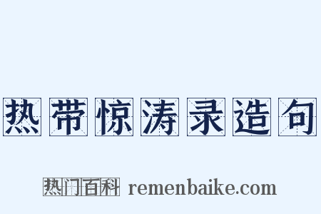热带惊涛录造句是什么意思的图片